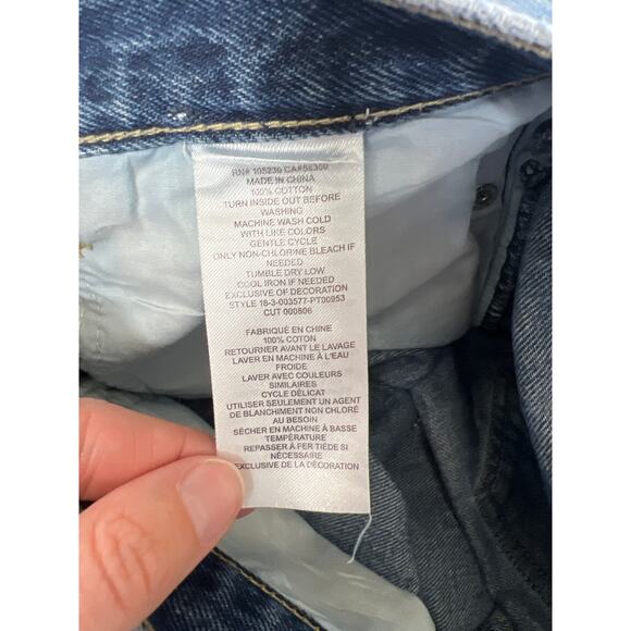 Current Elliott Denim Vintage Cropped Slim Stud Jeans Medium Blue 25 / 0 - Picture 6 of 8